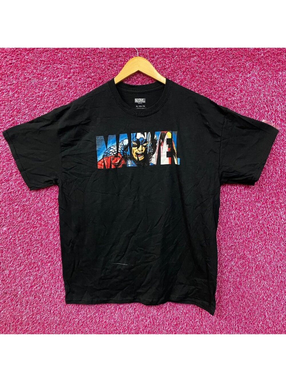 Marvel Logo Captain America Steve Rogers Super Hero T-Shirt XL